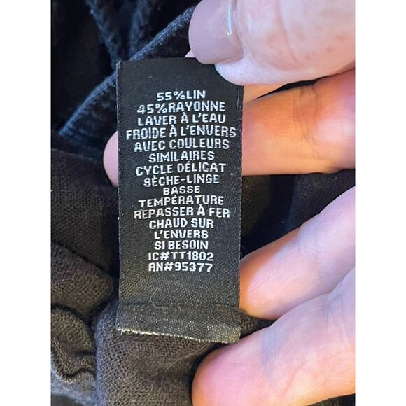 Sanctuary Jogger Pants Linen Tencel Blend Black Size Large Drawstring - Picture 11 of 11